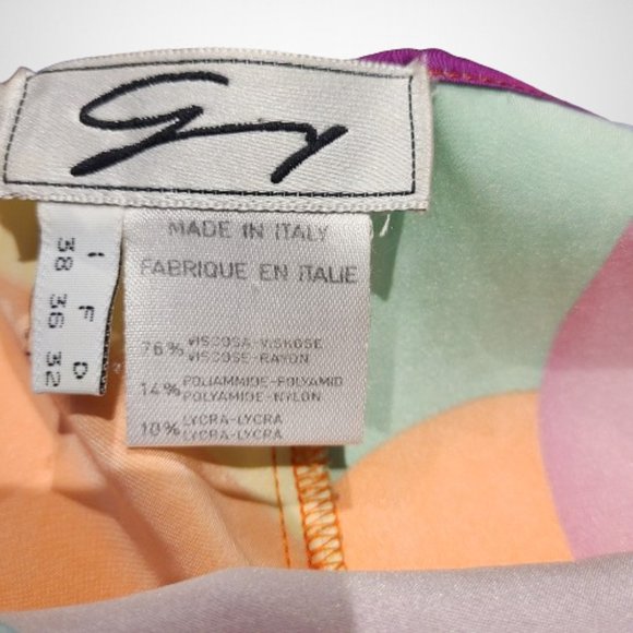 Genny Multicolor Stretch Off The Shoulder Stunning Top / Blouse Size: 38 - Picture 9 of 14